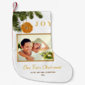 Einfache Moderne Unsere erste Weihnachts-Neuvermäh Kleiner Weihnachtsstrumpf (Vorderseite)