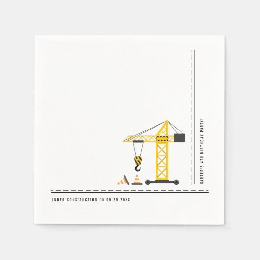 Einfache moderne unter Baugewerbe Serviette (Vorderseite)