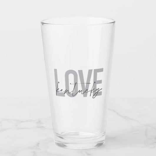 Einfache, moderne, urbane, coole Design Liebe Kent Glas (Vorderseite)
