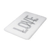 Einfache, moderne, urbane, coole Design-Liebe Mich Badematte (Schrägansicht)