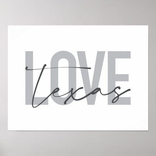 Einfache, moderne, urbane, coole Design Liebe Texa Poster (Vorne)