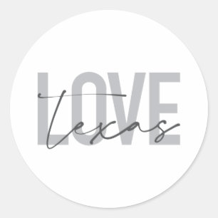 Einfache, moderne, urbane, coole Design Liebe Texa Runder Aufkleber