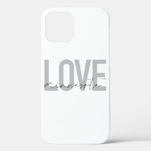 Einfache, moderne, urbane, coole Liebe Minnesota Case-Mate iPhone Hülle (Rückseite)