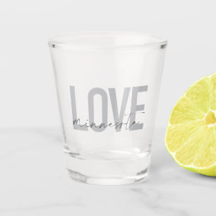Einfache, moderne, urbane, coole Liebe Minnesota Schnapsglas