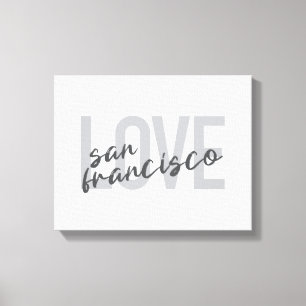 Einfache, moderne, urbane Design Liebe San Francis Leinwanddruck