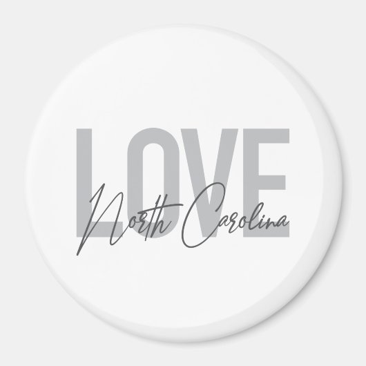 Einfache, moderne, urbane Liebe North Carolina Magnet (Vorne)