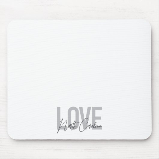Einfache, moderne, urbane Liebe North Carolina Mousepad (Vorne)