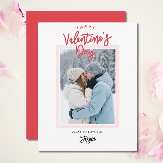 Einfache moderne Valentinstagskarte mit Foto