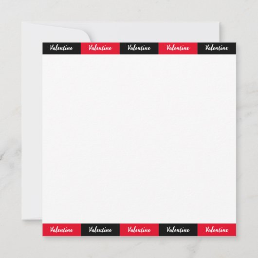 Einfache moderne Valentintagskarte (Rückseite)