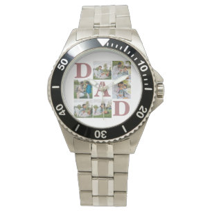 Einfache Moderne Väter Tag Vater 6 Foto Familie Armbanduhr