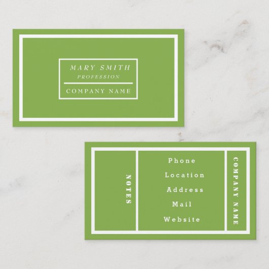 Einfache moderne Vegetation Visitenkarte (Vorne/Hinten)