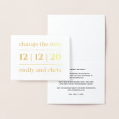 Einfache moderne Veränderung des Datums Hochzeit G Folienkarte (Anzeige)