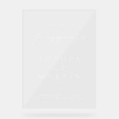 Einfache moderne Verlobung Akryllische Begrüßungsz Acrylschild (Vorderseite)