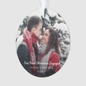 Einfache moderne Verlobung Foto Ornament (Vorderseite)