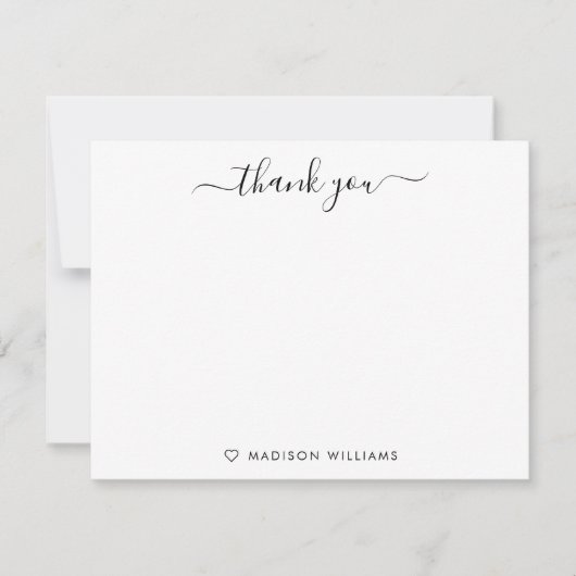 Einfache Moderne Vielen Dank Elegante Script Typog Mitteilungskarte (Vorderseite)
