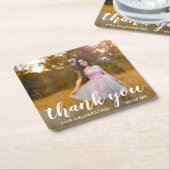 Einfache Moderne Vielen Dank Foto Abschluss Rechteckiger Pappuntersetzer (angewinkelt)