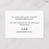 Einfache moderne Vielen Dank Geschäftskarten Visitenkarte (Rückseite)