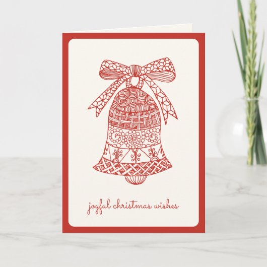 Einfache moderne Vintage Glocke Weihnachten Rot (Vorderseite)