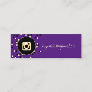 Einfache moderne Violette, Punkte, Gold-Instagramm Mini Visitenkarte