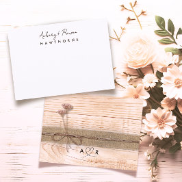 Einfache moderne Vliesstoffe Rustikale Wildblume Mitteilungskarte