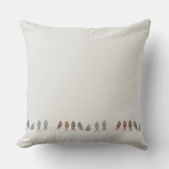 Einfache moderne Vögel auf einem Draht Kissen (Vorderseite)