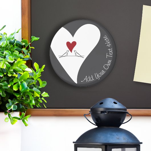 Einfache moderne Vögel in Liebe Rotes Herz Magnet