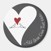 Einfache moderne Vögel in Liebe Rotes Herz Magnet (Vorne)