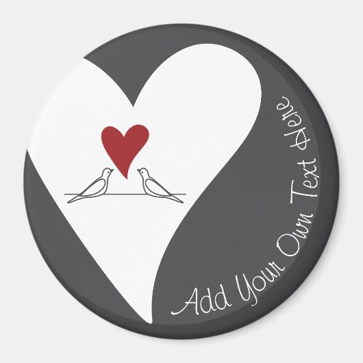 Einfache moderne Vögel in Liebe Rotes Herz Magnet (Vorne)