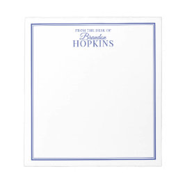 Einfache Moderne vom Schreibtisch aus blau Notizblock