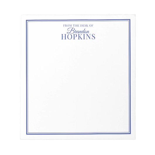 Einfache Moderne vom Schreibtisch aus blau Notizblock (Vorderseite)