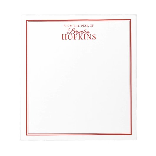 Einfache Moderne vom Schreibtisch aus rot Notizblock (Vorderseite)