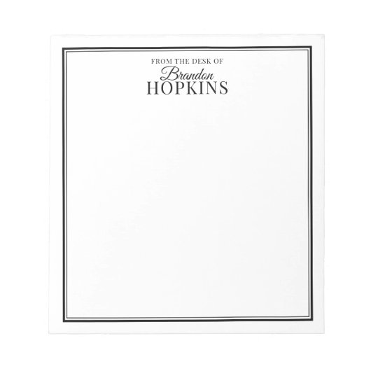 Einfache Moderne vom Schreibtisch aus schwarz Notizblock (Vorderseite)