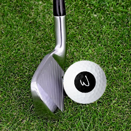 Einfache moderne W (bearbeitbare erste Mit Monogra Golfball