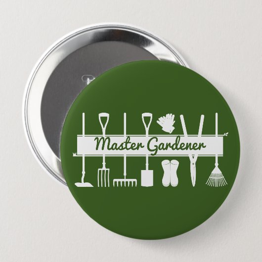 Einfache, moderne Waldgrüne Meistergärtnerin Button (Vorne & Hinten)