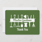 Einfache, moderne Waldgrüne Meistergärtnerin Dankeskarte (Vorderseite)