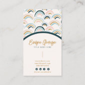 Einfache moderne Wasserfarbe Abstrakt Rainbow Boho Visitenkarte (Rückseite)