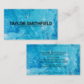 Einfache moderne Wasserfarbe Blau Rosa Malerei Bus Visitenkarte (Vorne/Hinten)