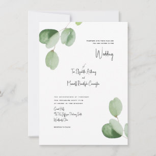 Einfache moderne Wasserfarbe Botancial Hochzeit Einladung