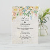 Einfache Moderne Wasserfarbe Chinoiserie Blumenstr Einladung (Stehend Vorderseite)