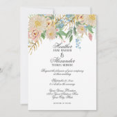 Einfache moderne Wasserfarbe Hochzeitsblumenröte Einladung (Vorderseite)