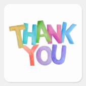 Einfache moderne Wasserfarbe Vielen Dank Quadratischer Aufkleber (Vorderseite)