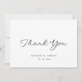 Einfache moderne Wasserfarbenhochzeit Dankeschön-K Dankeskarte (Vorderseite)