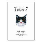 Einfache moderne Wasserfarbenkatze Tischnummer (Vorderseite)