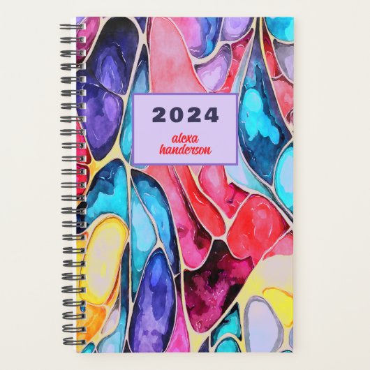 EINFACHE MODERNE WASSERFARBENZEICHEN PLANER (Vorderseite)