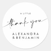 Einfache moderne Wedding Classic ein süßer Dank Runder Aufkleber (Vorderseite)