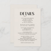 Einfache Moderne Wedding Detail RSVP Karte (Vorne/Hinten)