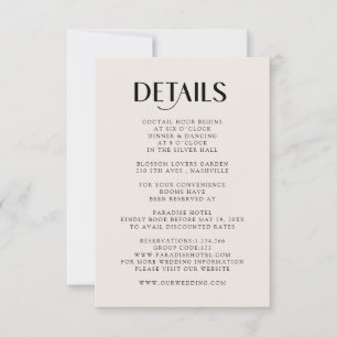 Einfache Moderne Wedding  Detail RSVP Karte