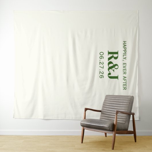 Einfache moderne Wedding Monogram Background Wandteppich (Beispiel (Horizontal))