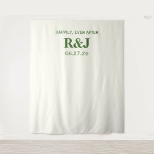 Einfache moderne Wedding Monogram Background Wandteppich