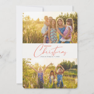 Einfache moderne Weihnachts-Script-Foto Feiertagskarte